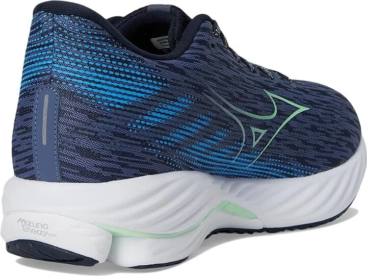 Mizuno Wave Rider 28 Men's Running Shoes Vintage Indigo/Neo Mint : 10 D - Medium, Rubber - Image 4