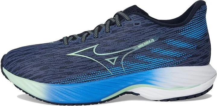 Mizuno Wave Rider 28 Men's Running Shoes Vintage Indigo/Neo Mint : 10 D - Medium, Rubber - Image 6