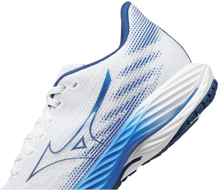 Mizuno Wave Rider 28 Men's Running Shoes White/Estate Blue : 7 D - Medium, Rubber - Image 4