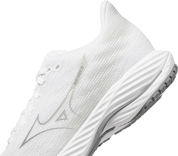 Mizuno Wave Rider 28 Men's Running Shoes White/Ultimate Grey : 7.5 D - Medium, Rubber - Image 4