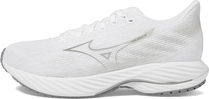Mizuno Wave Rider 28 Men's Running Shoes White/Ultimate Grey : 7.5 D - Medium, Rubber - Image 5