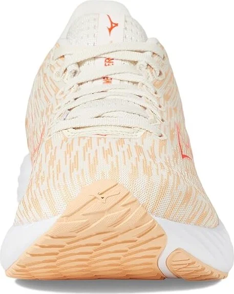 Mizuno Wave Rider 28 Women's Running Shoes Pristine/Spicy Orange : Women's 12 B - Medium, Synthetic - Image 3