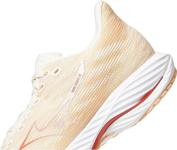 Mizuno Wave Rider 28 Women's Running Shoes Pristine/Spicy Orange : Women's 12 B - Medium, Synthetic - Image 4