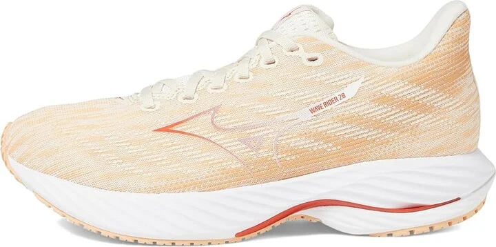 Mizuno Wave Rider 28 Women's Running Shoes Pristine/Spicy Orange : Women's 12 B - Medium, Synthetic - Image 5
