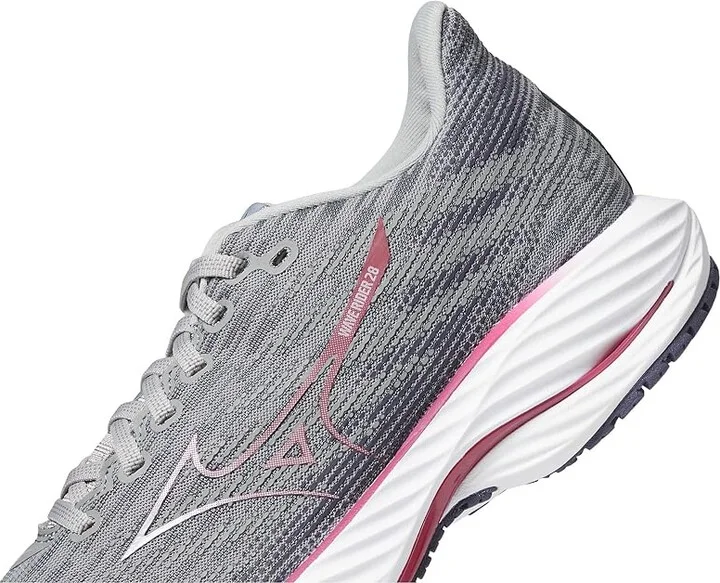 Mizuno Wave Rider 28 Women's Running Shoes Ultimate Grey/Cosmo Chrome : Women's 10.5 B - Medium, Synthetic - Image 4