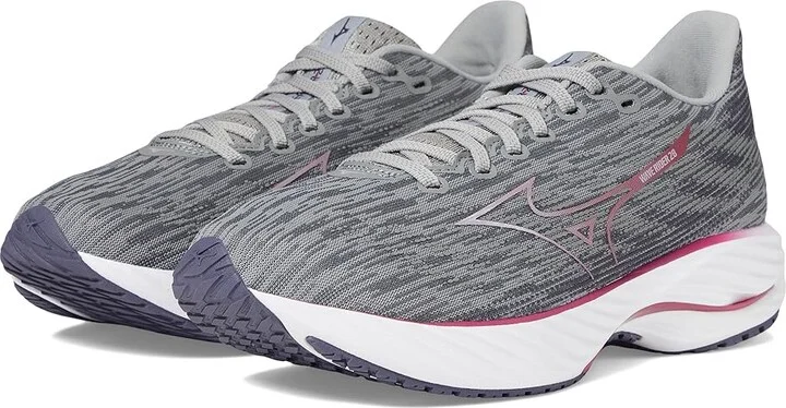 Mizuno Wave Rider 28 Women's Running Shoes Ultimate Grey/Cosmo Chrome : Women's 10.5 B - Medium, Synthetic