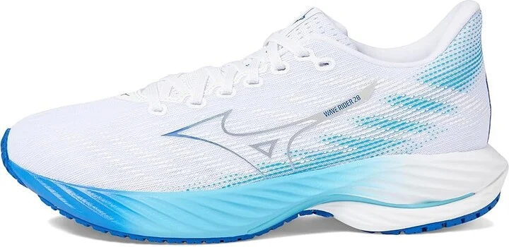 Mizuno Wave Rider 28 Women's Running Shoes White/Mugen Blue : Women's 6.5 B - Medium, Synthetic - Image 5