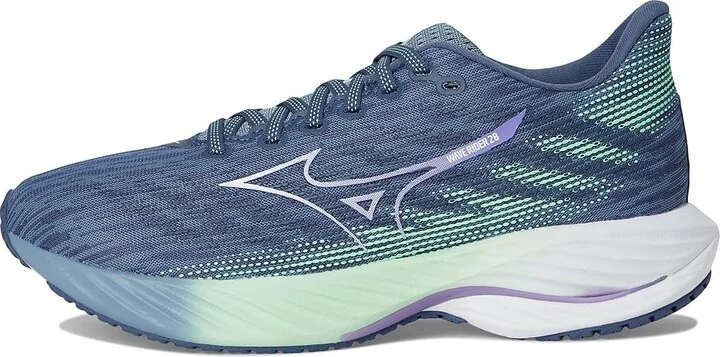 Mizuno Wave Rider 28 Womens Women's Running Shoes Citadel/White : Women's 12 B - Medium, Rubber - Image 6