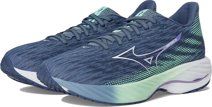Mizuno Wave Rider 28 Womens Women's Running Shoes Citadel/White : Women's 12 B - Medium, Rubber