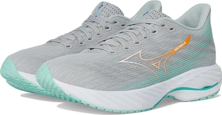 Mizuno Wave Rider 28 Womens Women's Running Shoes Harbor Mist/White : Women's 8 B - Medium, Rubber