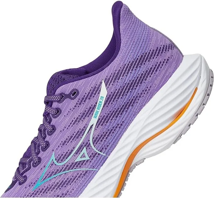 Mizuno Wave Rider 28 Womens Women's Running Shoes Pasly Purple/Ceramic : Women's 6.5 B - Medium, Rubber - Image 7