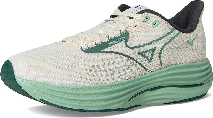 Mizuno Wave Rider 29 Men's Running Shoes White/Bistro Green : 11.5 D - Medium, Synthetic - Image 5