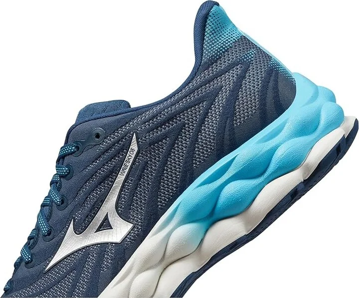 Mizuno Wave Sky 8 Men's Running Shoes Blue Wng/Teal Silver : 7 D - Medium - Image 4