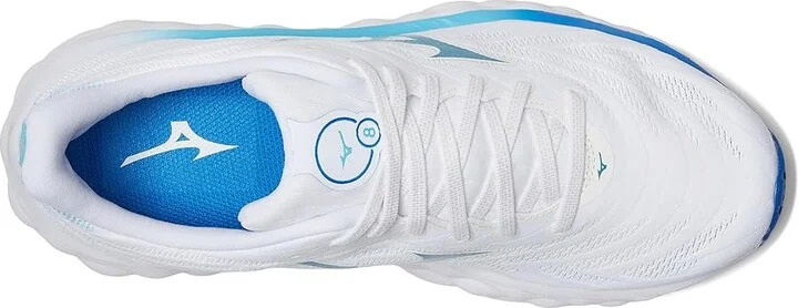 Mizuno Wave Sky 8 Women's Running Shoes White/Moroccan Blue : Women's 6 B - Medium - Image 2