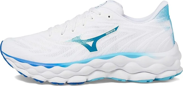 Mizuno Wave Sky 8 Women's Running Shoes White/Moroccan Blue : Women's 6 B - Medium - Image 5