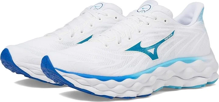 Mizuno Wave Sky 8 Women's Running Shoes White/Moroccan Blue : Women's 6 B - Medium
