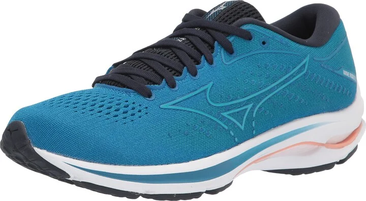 Mizuno Women's Wave Rider 25 | neutral Support Running Shoe |Eco Friendly Materials | Imperial Blue/Vivid Blue | US 7.5