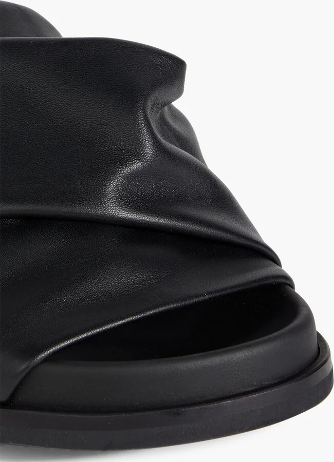 Mobius Granola draped leather slides - Image 4
