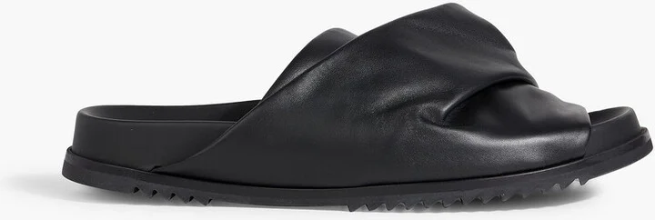 Mobius Granola draped leather slides