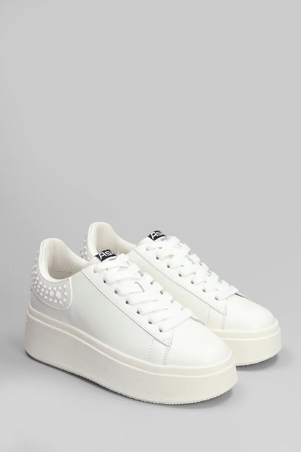 Moby Rubber Sneakers In White Leather - Image 2