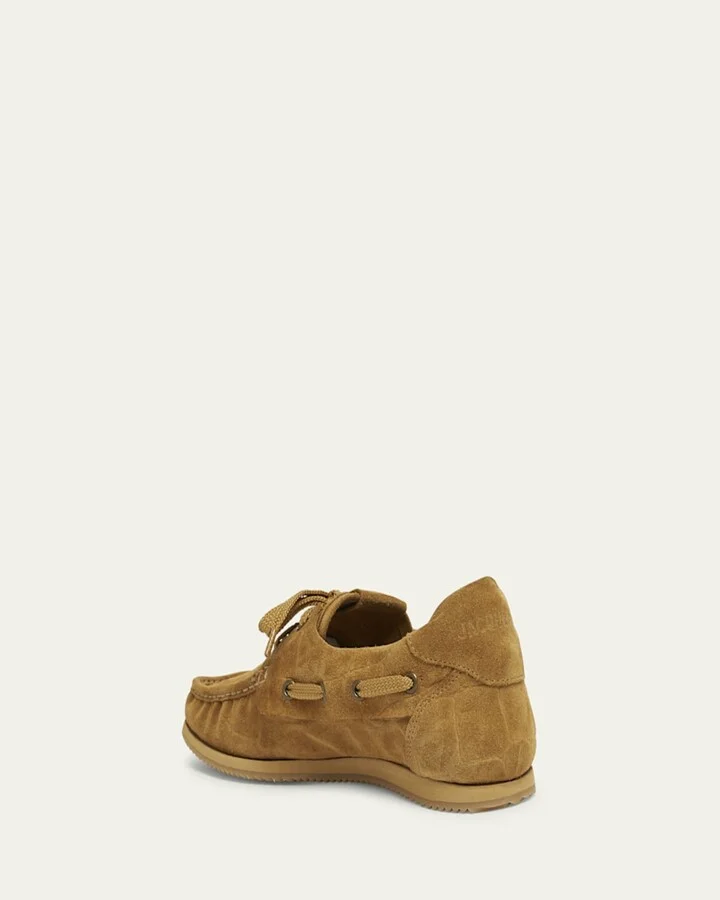 Moc-Toe Croc-Embossed Suede Boat Shoes - Image 5