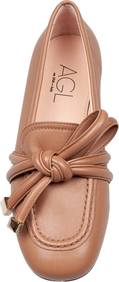 Moccasin Ribbon Moc In Leather Color Cocoa - Image 2