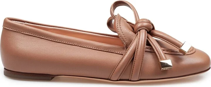 Moccasin Ribbon Moc In Leather Color Cocoa