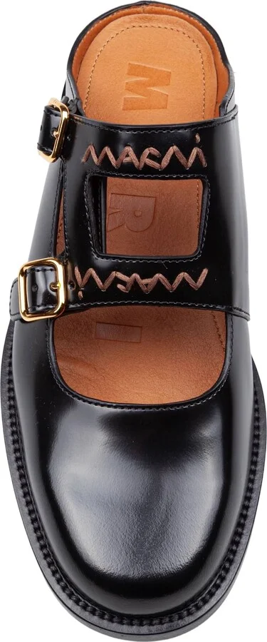 Moccasin Sabot In Brushed Leather Color Black - Image 3