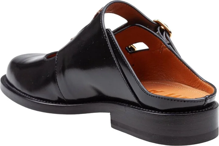 Moccasin Sabot In Brushed Leather Color Black - Image 4