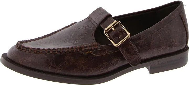 MOCCHA Womens Faux Leather Cushioned Footbed Loafers