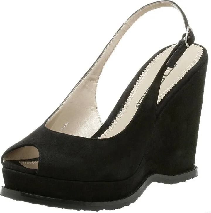 Moda Spana Women's Sling-Back Wedge with Peep Toe