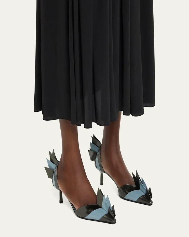 Modellerie d'Orsay Spike Bicolor Leather Pumps - Image 5