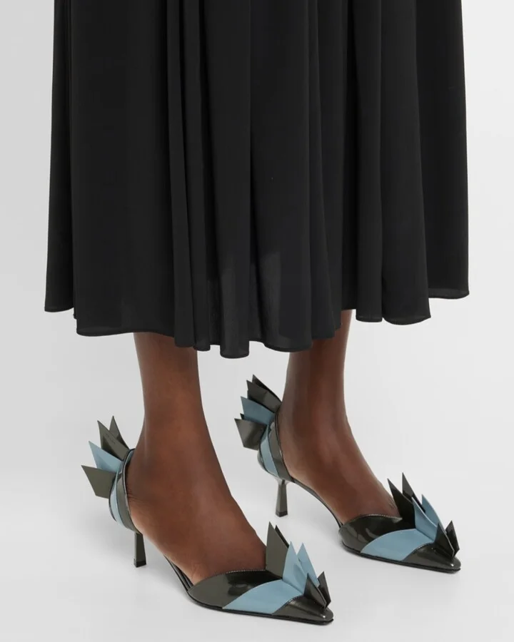 Modellerie d'Orsay Spike Bicolor Leather Pumps - Image 6
