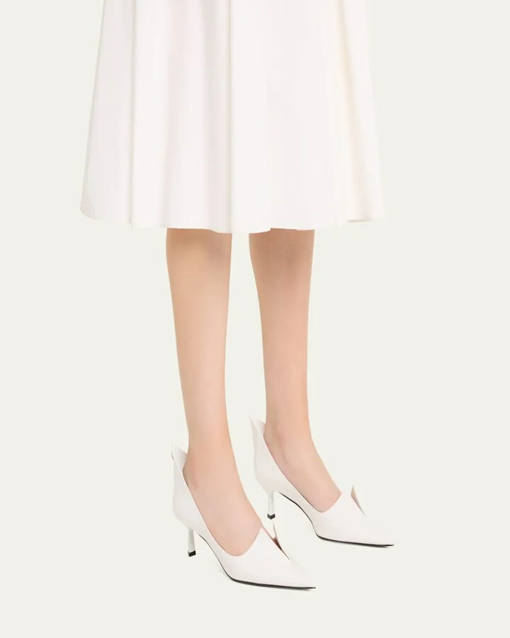 Modellerie Spiked Leather Pumps - Image 9
