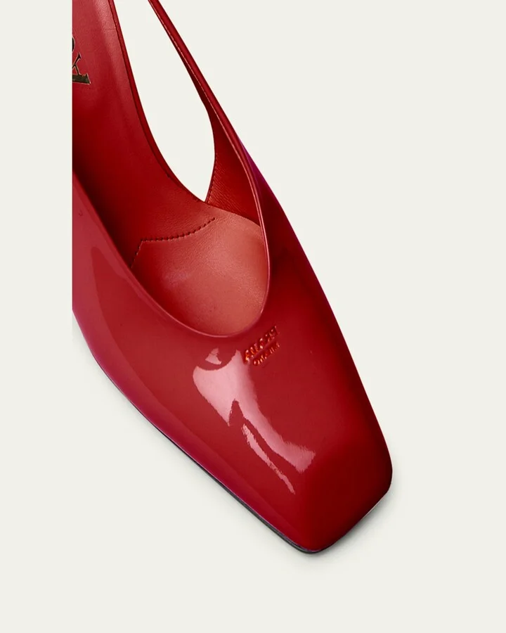 Modellerie Vernice Patent Leather Slingback Pumps - Image 4