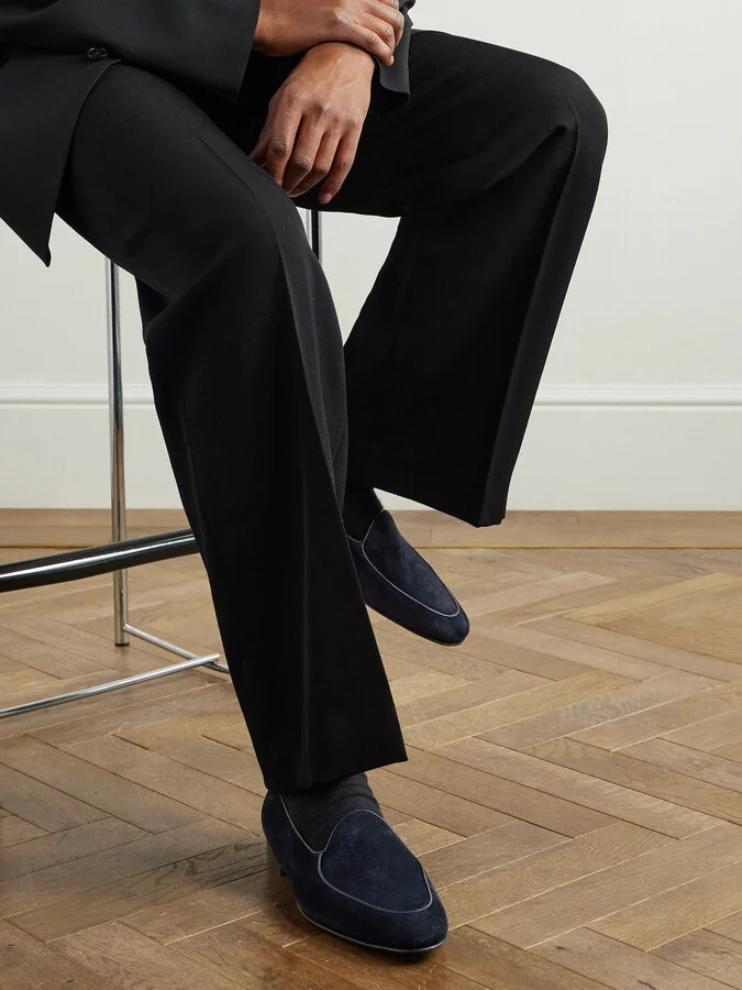 Modena Leather-Trimmed Suede Loafers - Image 2