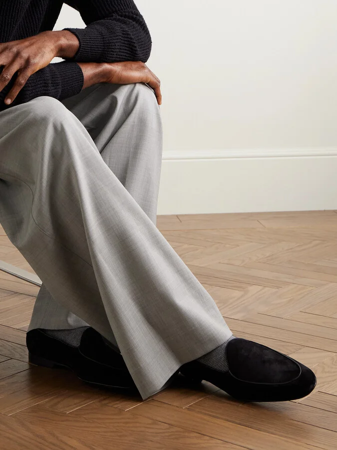 Modena Leather-Trimmed Suede Loafers - Image 2