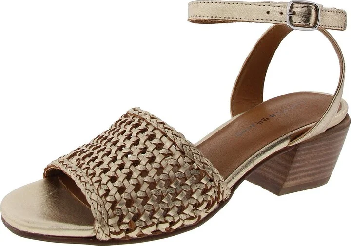 Modessa Womens Woven Leather Block Heel