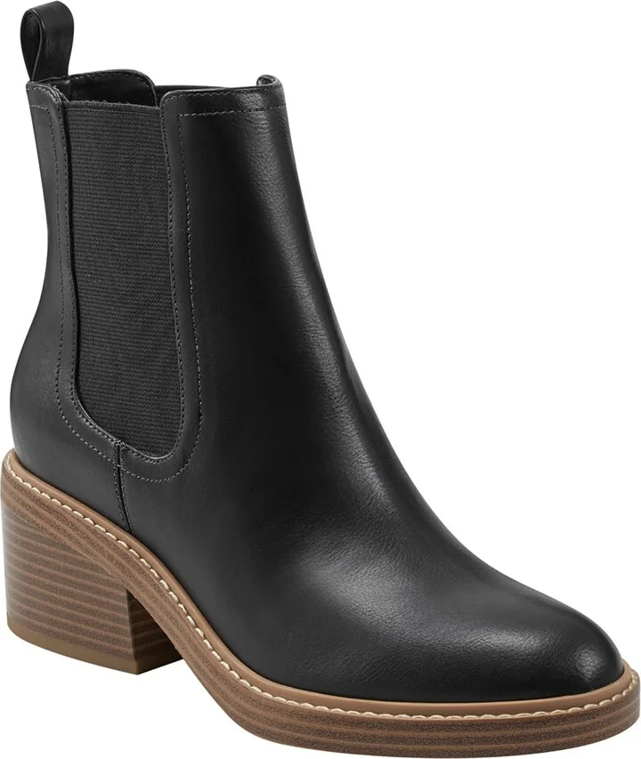 Modesty Womens Faux Leather Stack Heel Ankle Boots