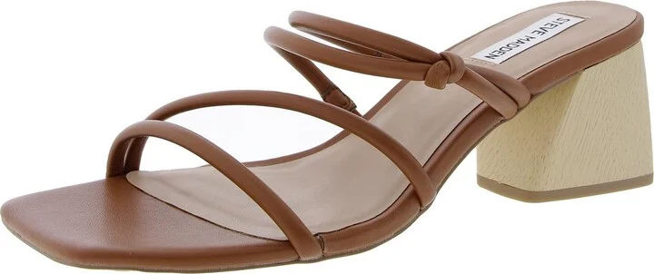 Modi Womens Strappy Faux Leather Block Heel