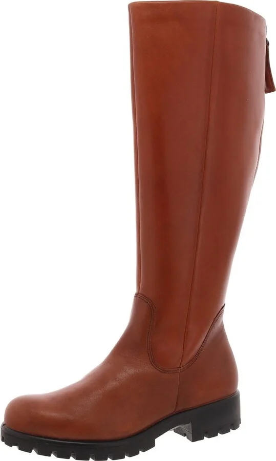Modtray Womens Cushioned Footbed Leather Knee-High Boots
