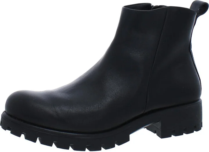 Modtray Womens Leather Lugged Sole Booties