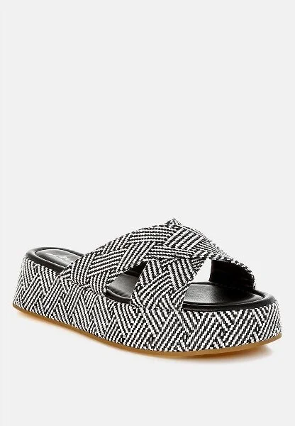 Modura Raffia Flatform Slip Ons Women - Image 2
