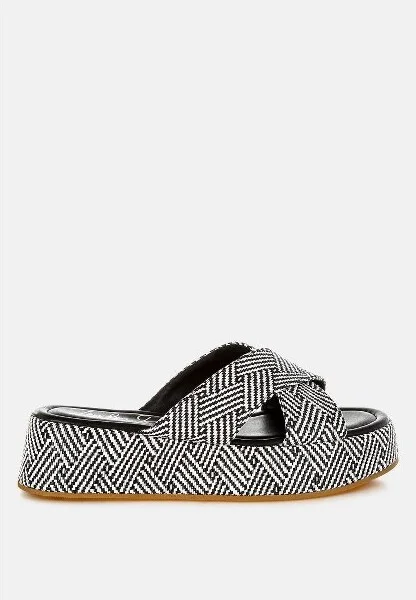 Modura Raffia Flatform Slip Ons Women