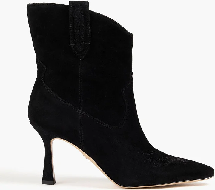 Moe embroidered suede ankle boots