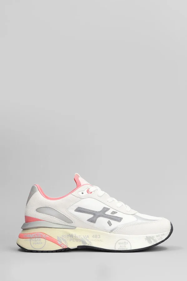 Moerun Sneakers In White Suede And Fabric