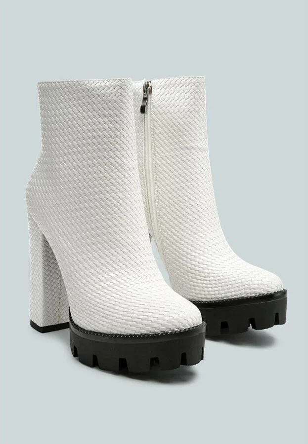 Moleski Textured Block Heeled Boots - Image 2