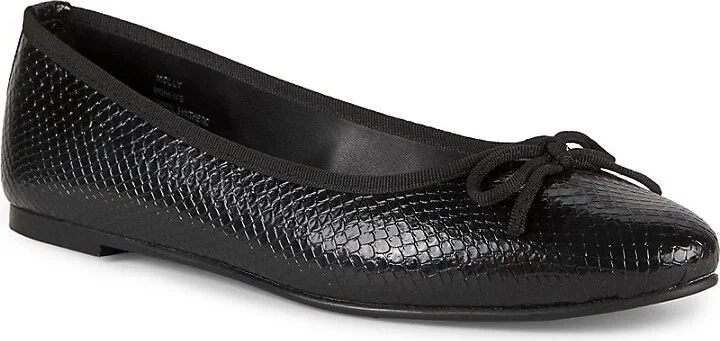 Molly Bow Snakeskin Embossed Ballet Flats - Image 2