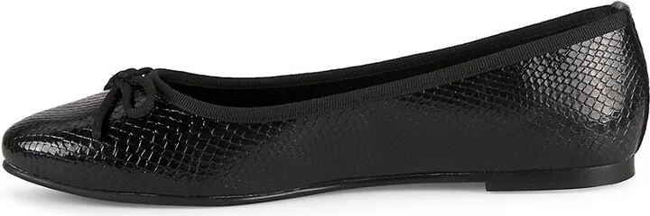 Molly Bow Snakeskin Embossed Ballet Flats - Image 4