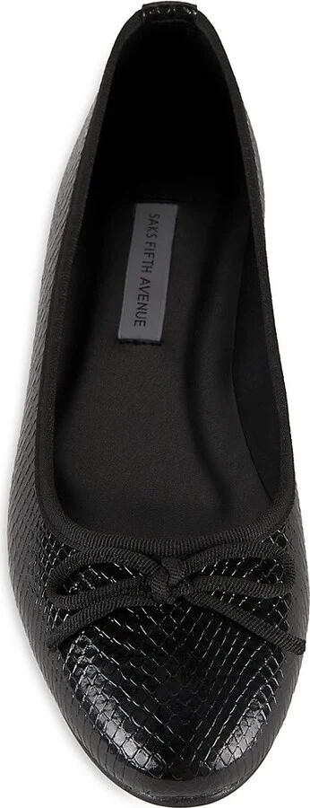 Molly Bow Snakeskin Embossed Ballet Flats - Image 5